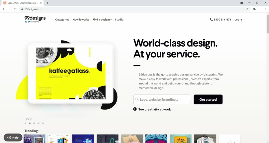 99Designs Homepage