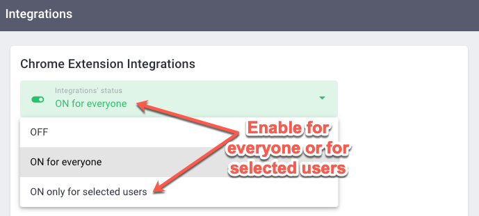 enable chrome extension integration