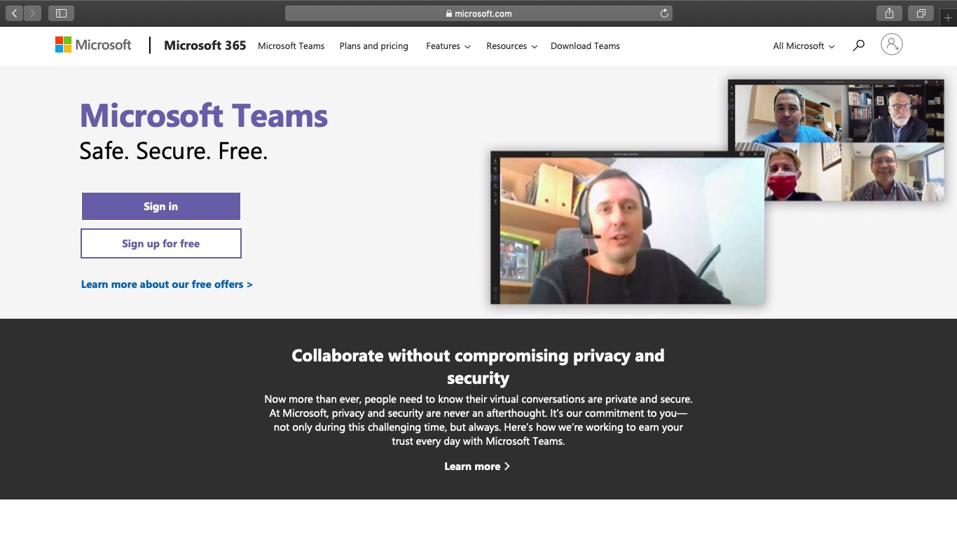 microsoft teams homepage