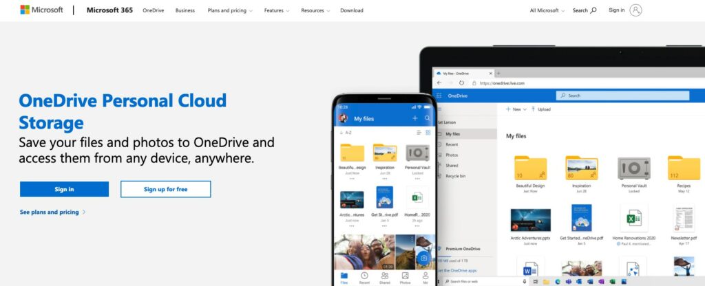 onedrive personal cloud storage