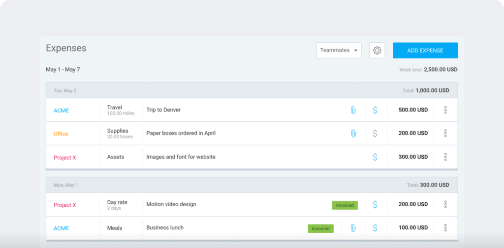 Clockify Budgeting and expense management