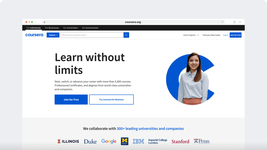 coursera homepage