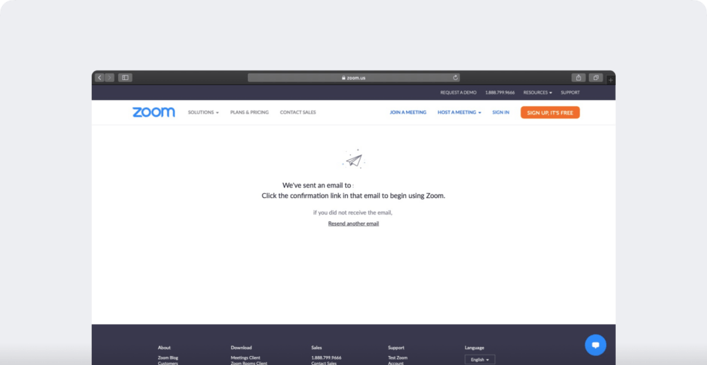 email confirmation zoom signup