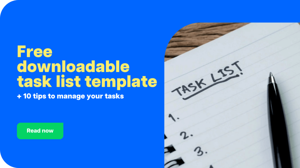 Free downloadable task list template