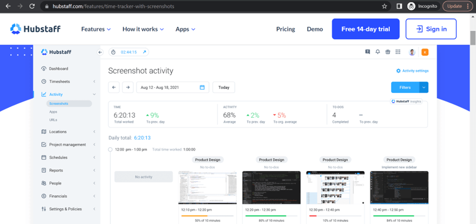 Hubstaff productivity management