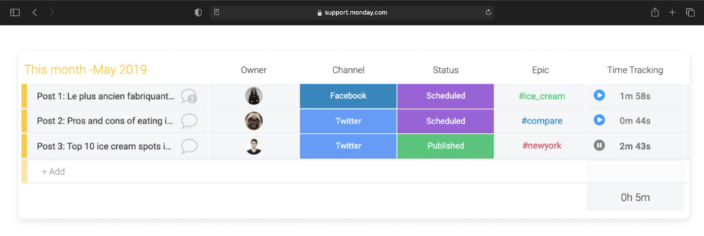 Monday Time Tracking