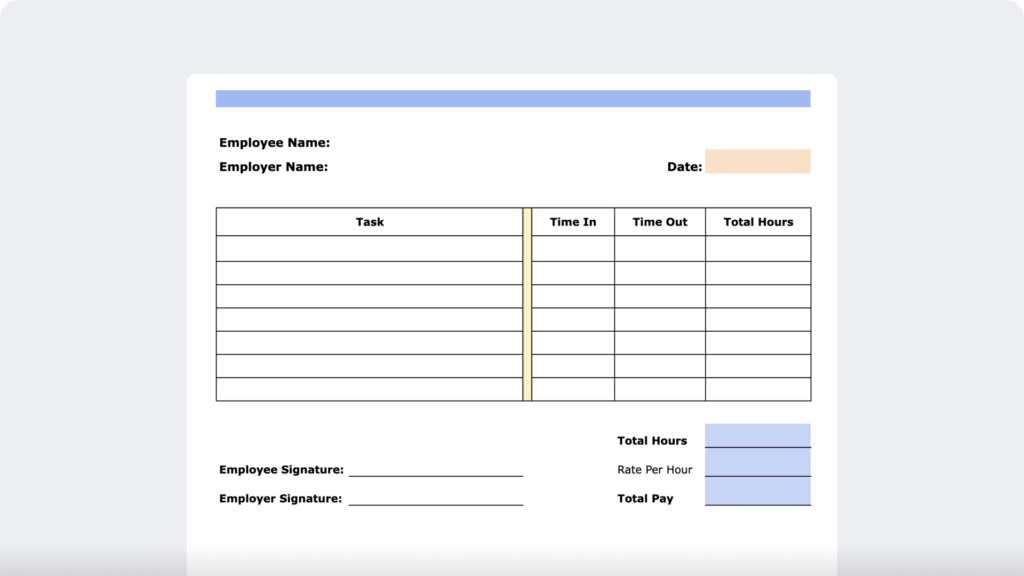 Printable Daily Timesheet Template