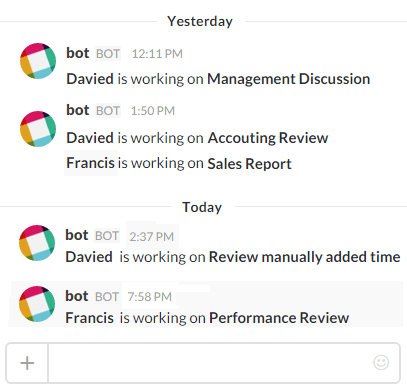 slack notifications