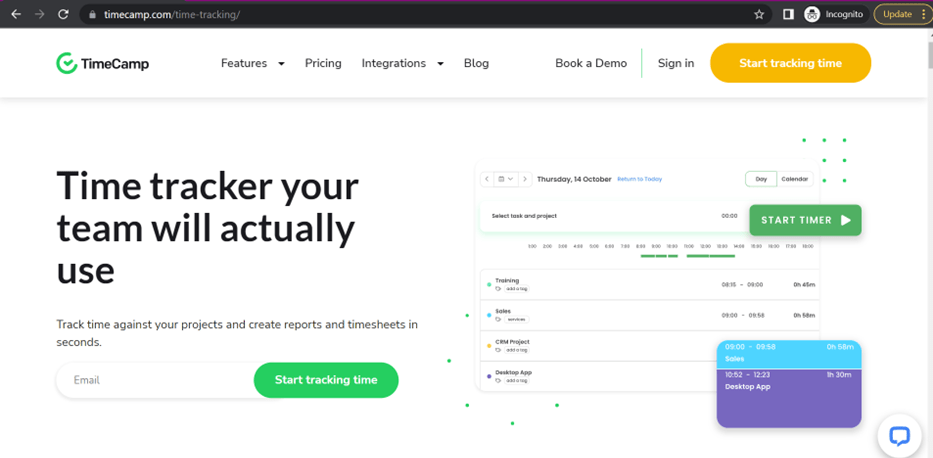 Timecamp time tracker