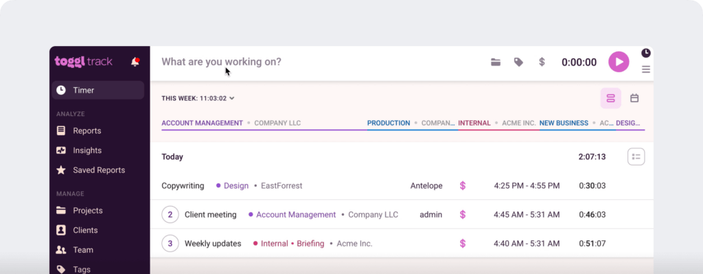 Toggl Time Tracking