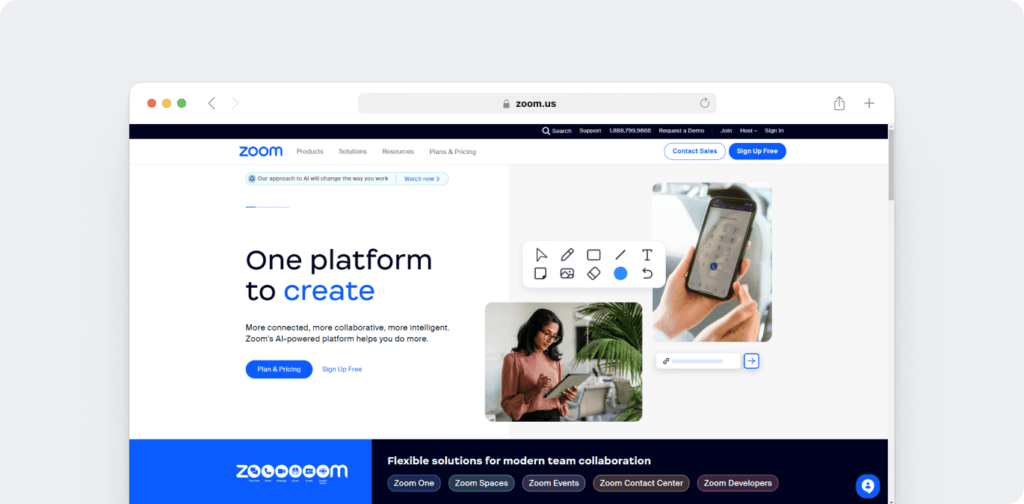 Zoom homepage