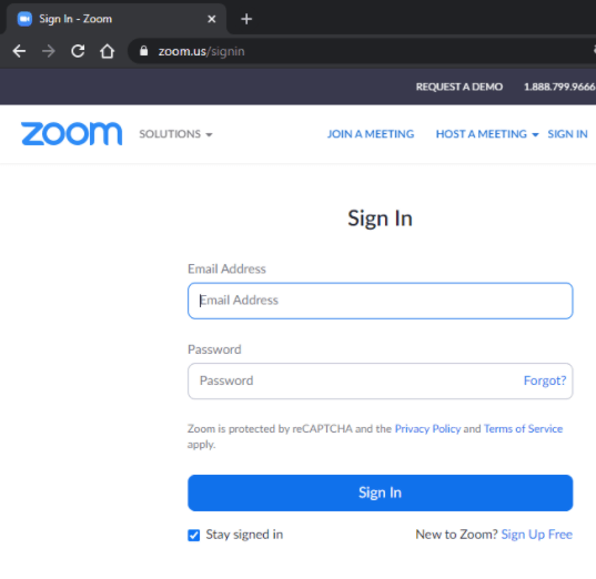 zoom sign in