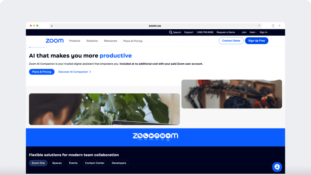 Zoom homepage